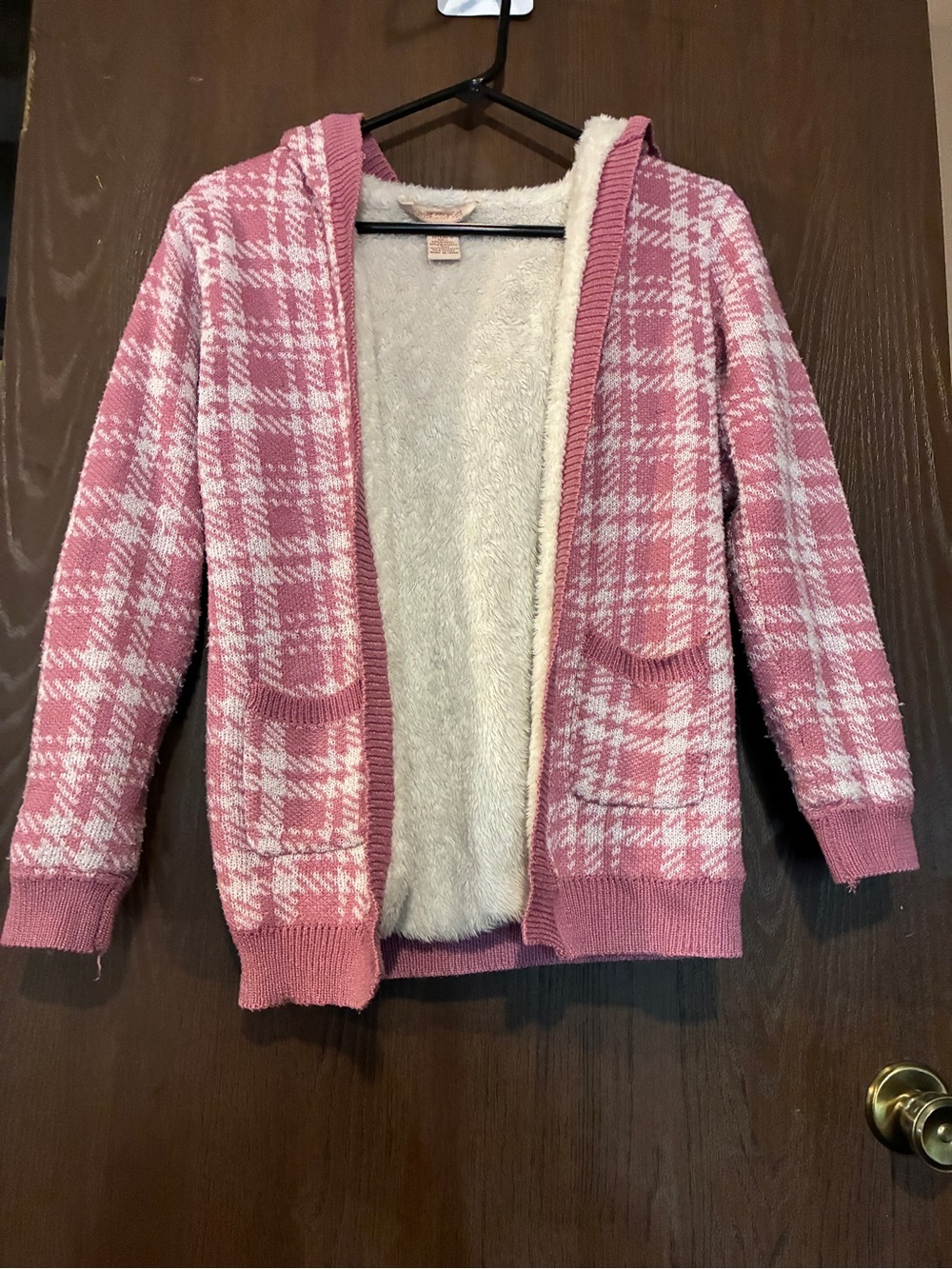girls' pink open-front hooded cardigan from the brand Sweet Stories XL